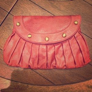 Burnt red oversized clutch